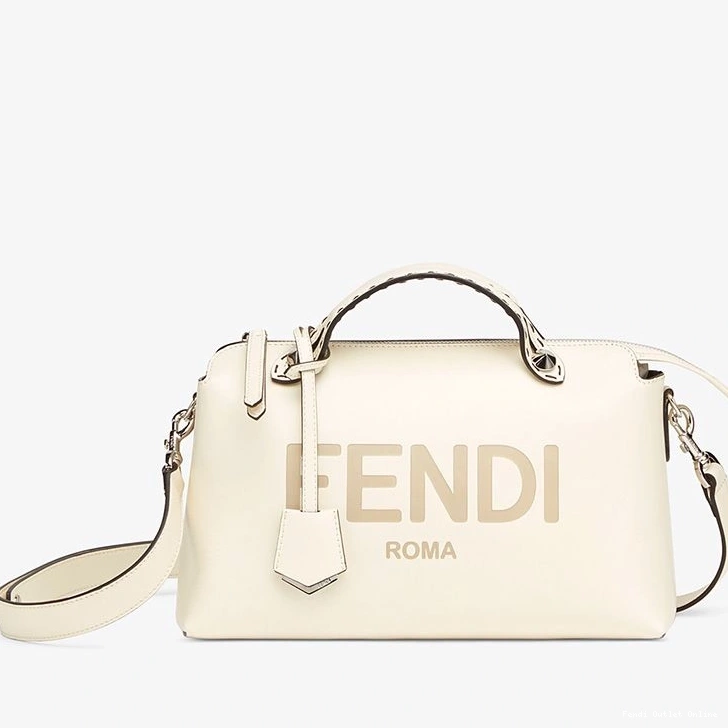 White Fendi The Calf Boston ROMA In Bag Leather By Way Logo Medium 0720
